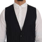 Dolce & Gabbana Elegant Striped Wool Blend Vest Waistcoat