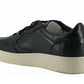 Saxone of Scotland Elegant Black Leather Sneakers - Unisex Style