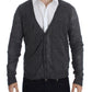 Costume National Gray Wool Button Cardigan Sweater