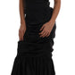 Dolce & Gabbana Black Mermaid Ruched Gown Dress