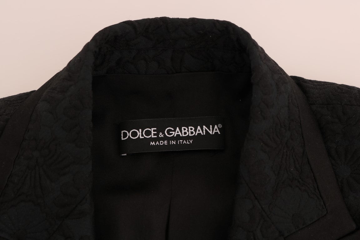Dolce & Gabbana Black Brocade Blazer Jacket