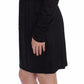 Versace Jeans Black Modal Silk Shift Knee Dress