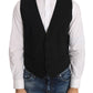 Dolce & Gabbana Black Wool Silk Vest
