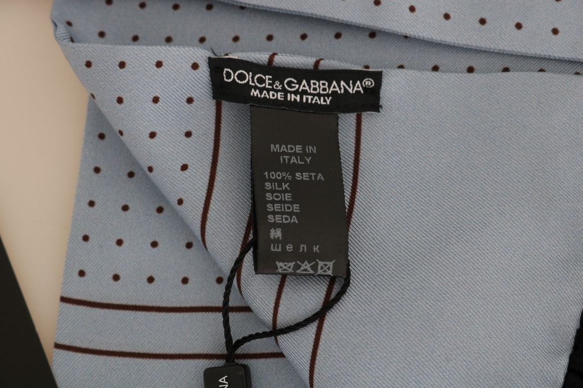 Dolce & Gabbana Elegant Blue Silk Polka Dot Men's Scarf