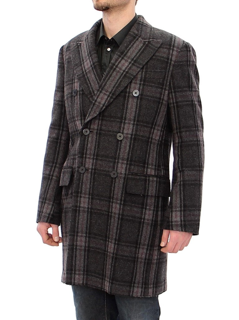 Dolce & Gabbana Gray Double Breasted Coat Jacket