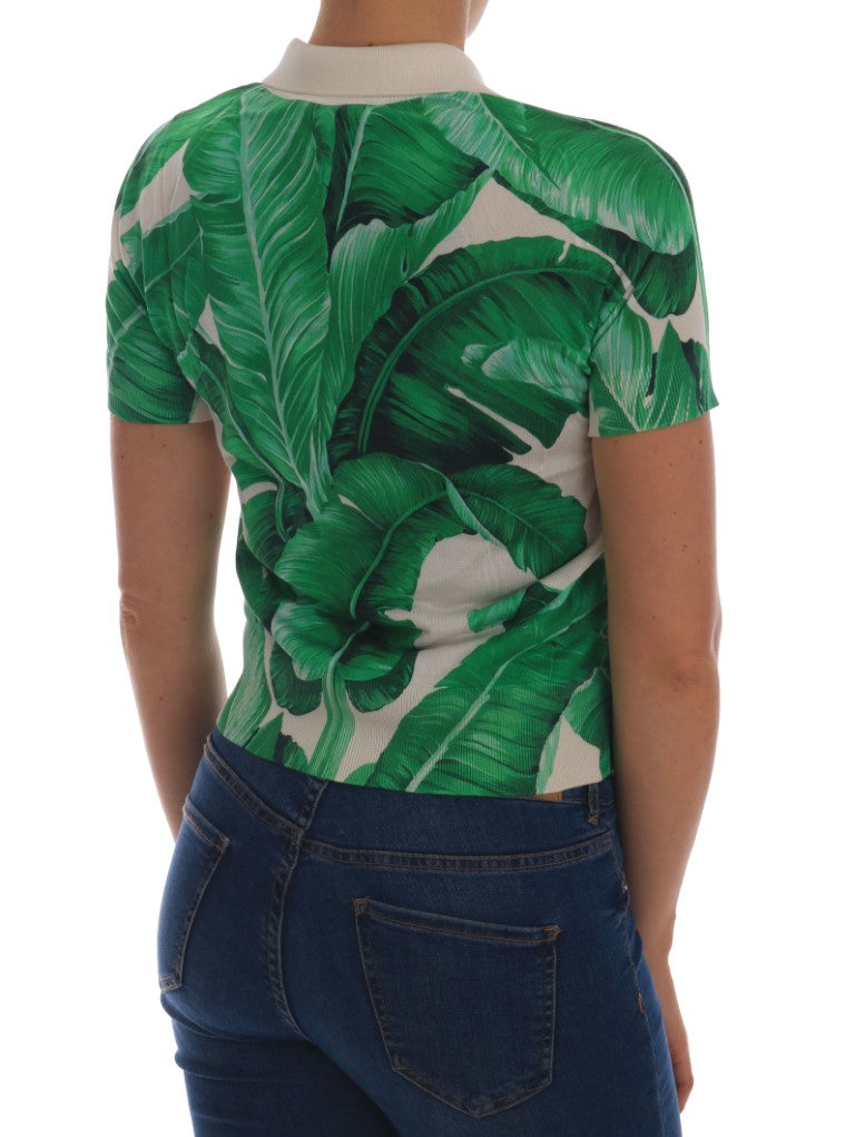 Dolce & Gabbana Green Banana Leaf  Polo T-shirt