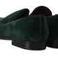 Dolce & Gabbana Elegant Green Suede Slip-On Loafers