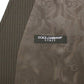 Dolce & Gabbana Elegant Brown Striped Wool Dress Vest