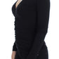 Versace Jeans Elegant V-Neck Black Viscose Blend Sweater
