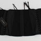 Dolce & Gabbana Black Stretch Corset Waist Strap Belt