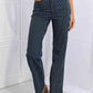 Judy Blue Cassidy Full Size High Waisted Tummy Control Striped Straight Jeans