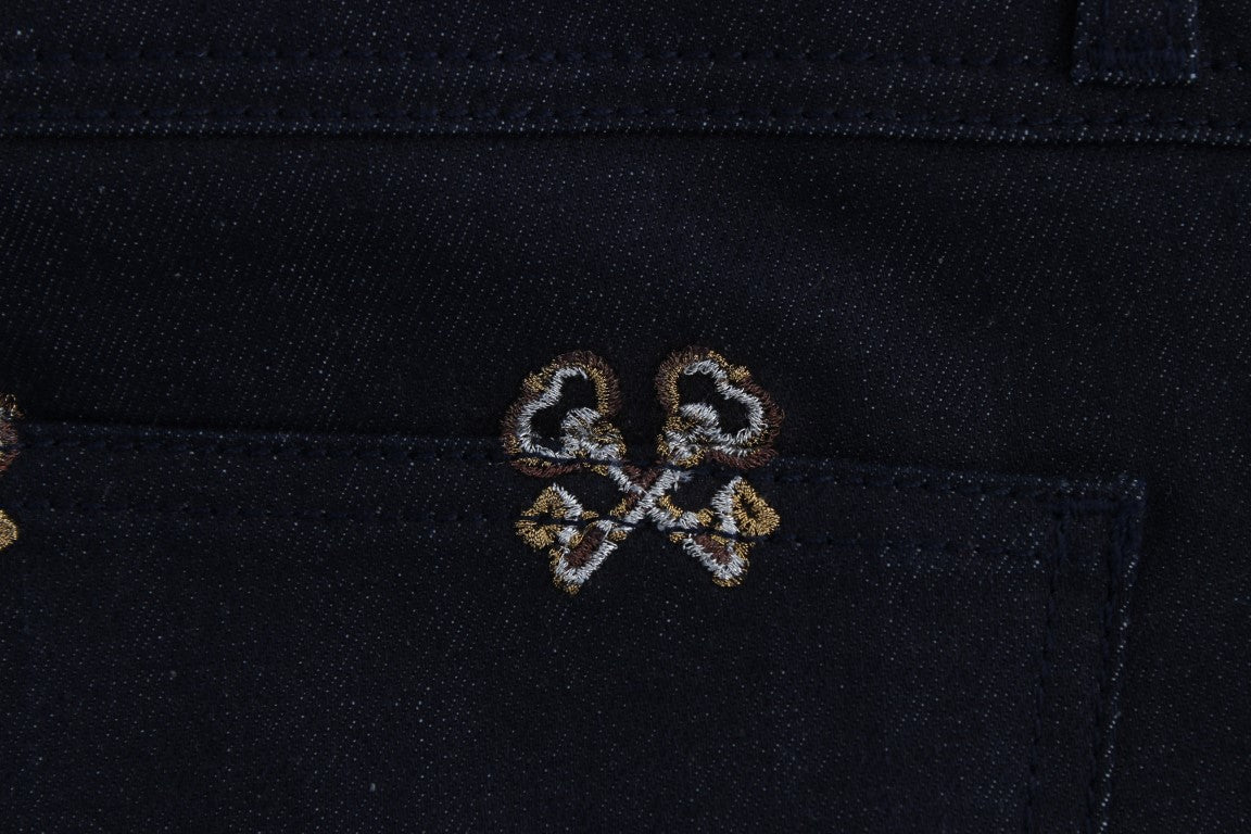 Dolce & Gabbana Elegant Embroidered Slim Fit Denim Jeans
