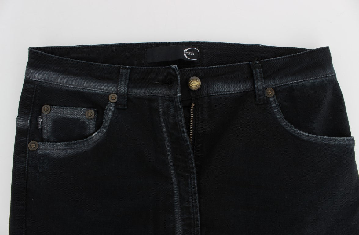 Cavalli Blue Cotton Stretch Baggy Relax Jeans
