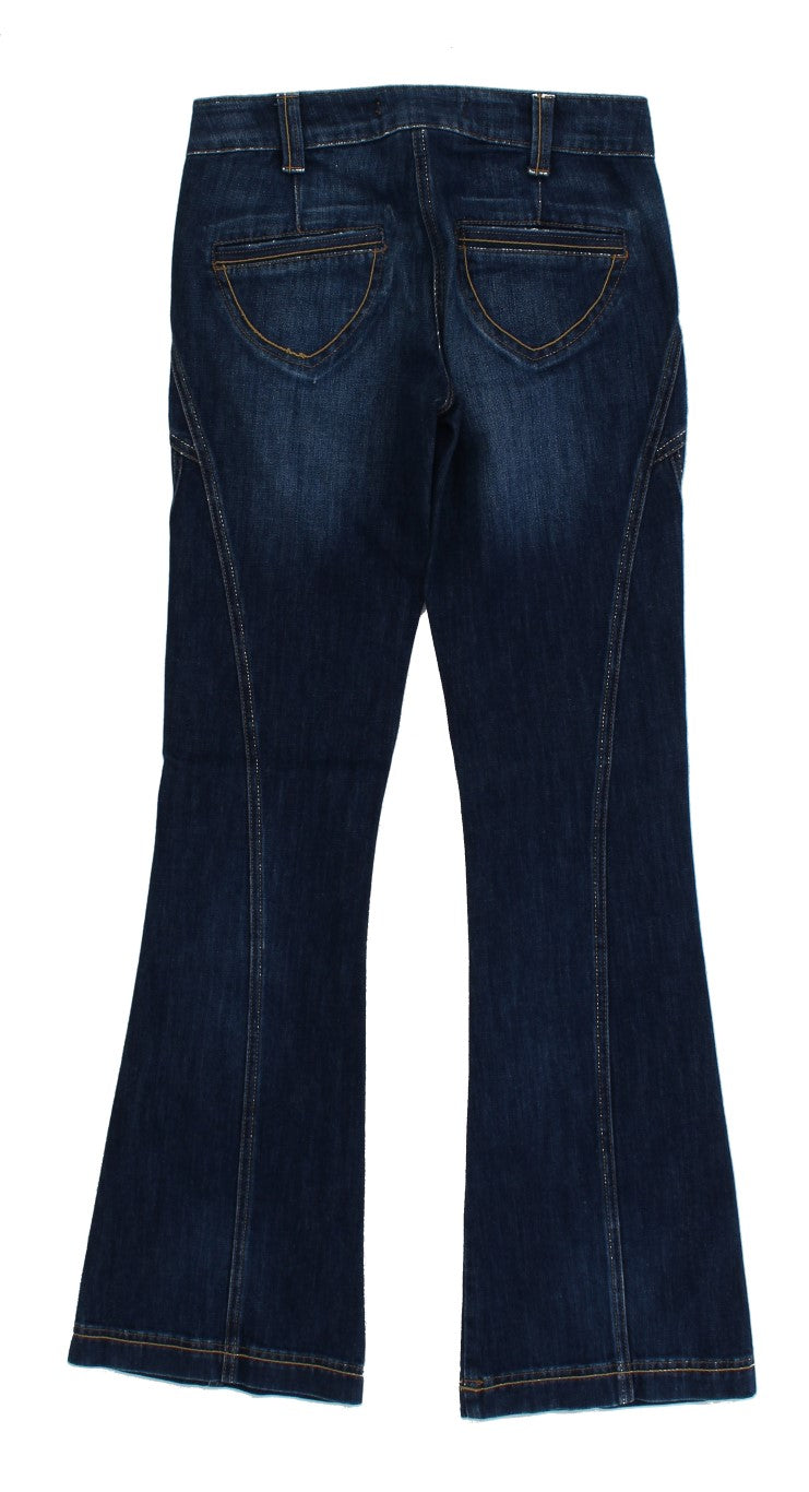 Cavalli Blue Cotton Stretch Low Waist Jeans