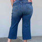 Judy Blue Renee Full Size Medium Wash Wide Leg Cropped Jeans