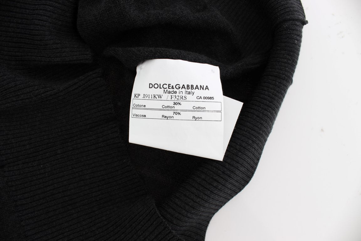 Dolce & Gabbana Black Sleeveless Crewneck Vest Pullover
