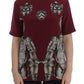 Dolce & Gabbana Red Knight Print Silk Blouse T-shirt