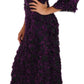 Dolce & Gabbana Purple Fringe Midi Sheath Dress