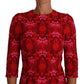 Dolce & Gabbana Elegant Floral Crochet Knee-Length Dress
