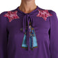 Dolce & Gabbana Purple Blouse Prince  Fairy Tale Embellished  Top