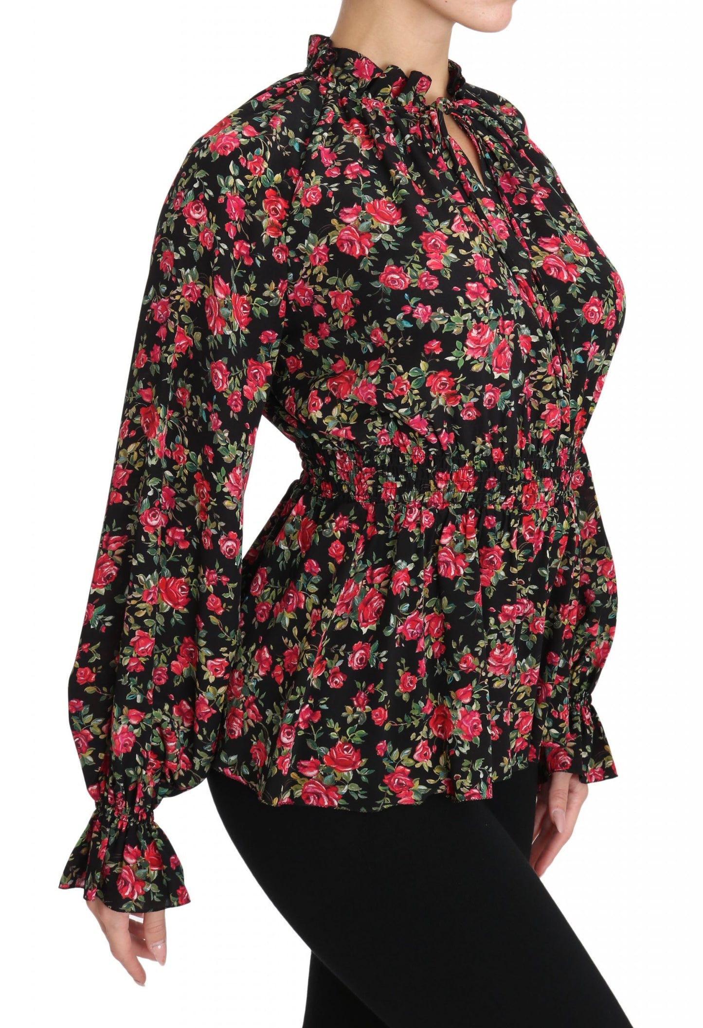 Dolce & Gabbana Elegant Black Floral Silk Shirt