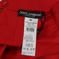 Dolce & Gabbana Elegant Silk Red Embroidered Mini Shorts
