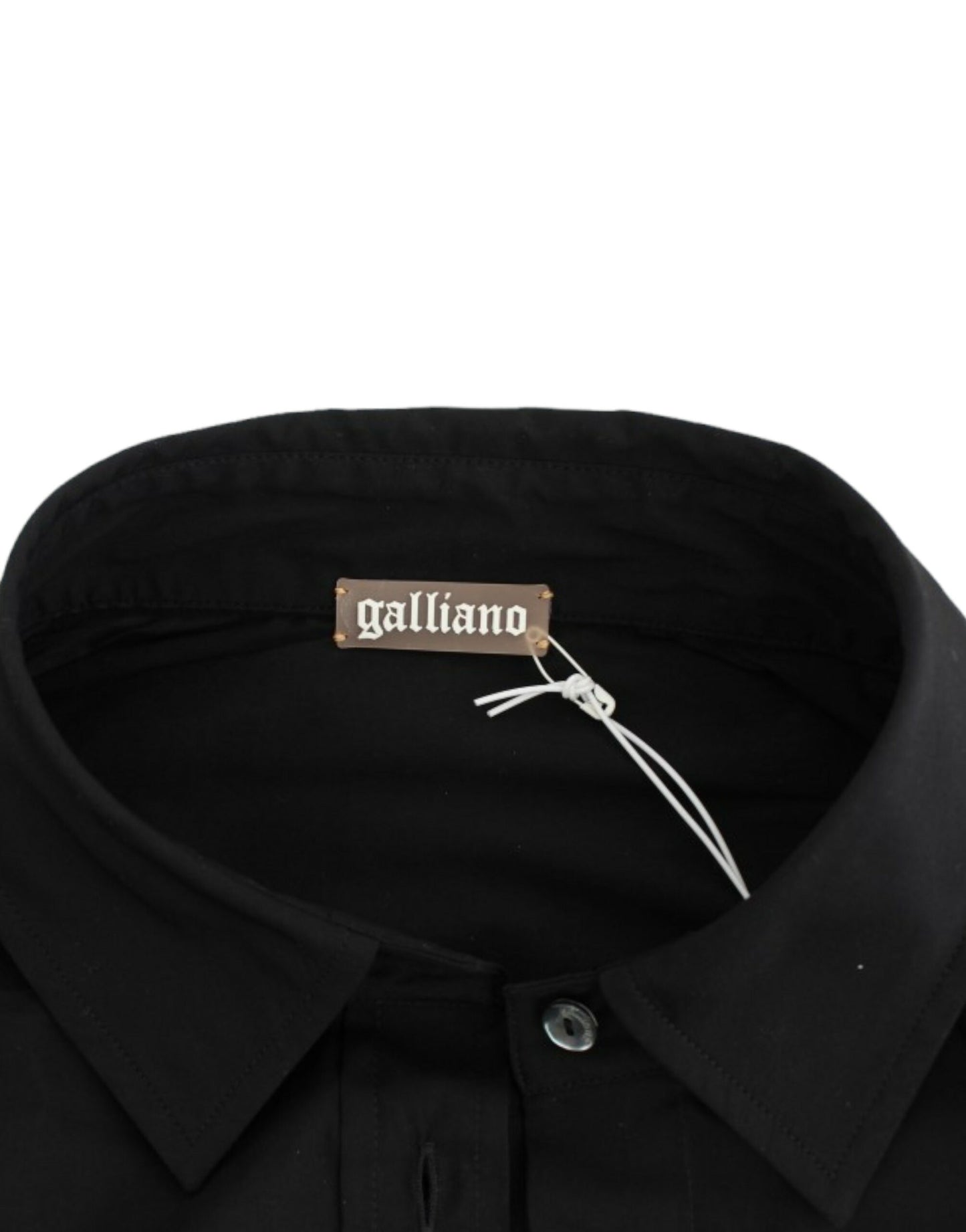 John Galliano Elegant Black Cotton Stretch Shortsleeve Blouse