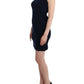 John Galliano Elegant Knee-Length Blue Cotton Dress