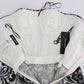 Dolce & Gabbana White Floral Lace Silk Corset Maxi Dress