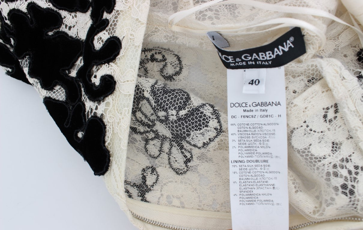 Dolce & Gabbana Floral Lace Ricamo Long Ball Maxi Dress