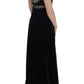 Dolce & Gabbana Brown Velvet Crystal Sheath Gown Dress
