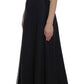 Dolce & Gabbana Black White Floral Silk Sheath Gown Dress