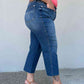 Judy Blue Renee Full Size Medium Wash Wide Leg Cropped Jeans
