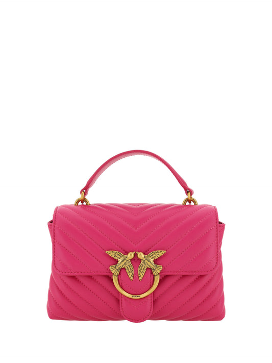 PINKO Chic Pink Quilted Leather Mini Handbag