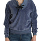 Cavalli Blue velvet cotton sweater