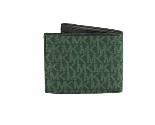 Michael Kors Gifting Slim Signature Bifold with Key Fob Box Set (Green/Marigold)