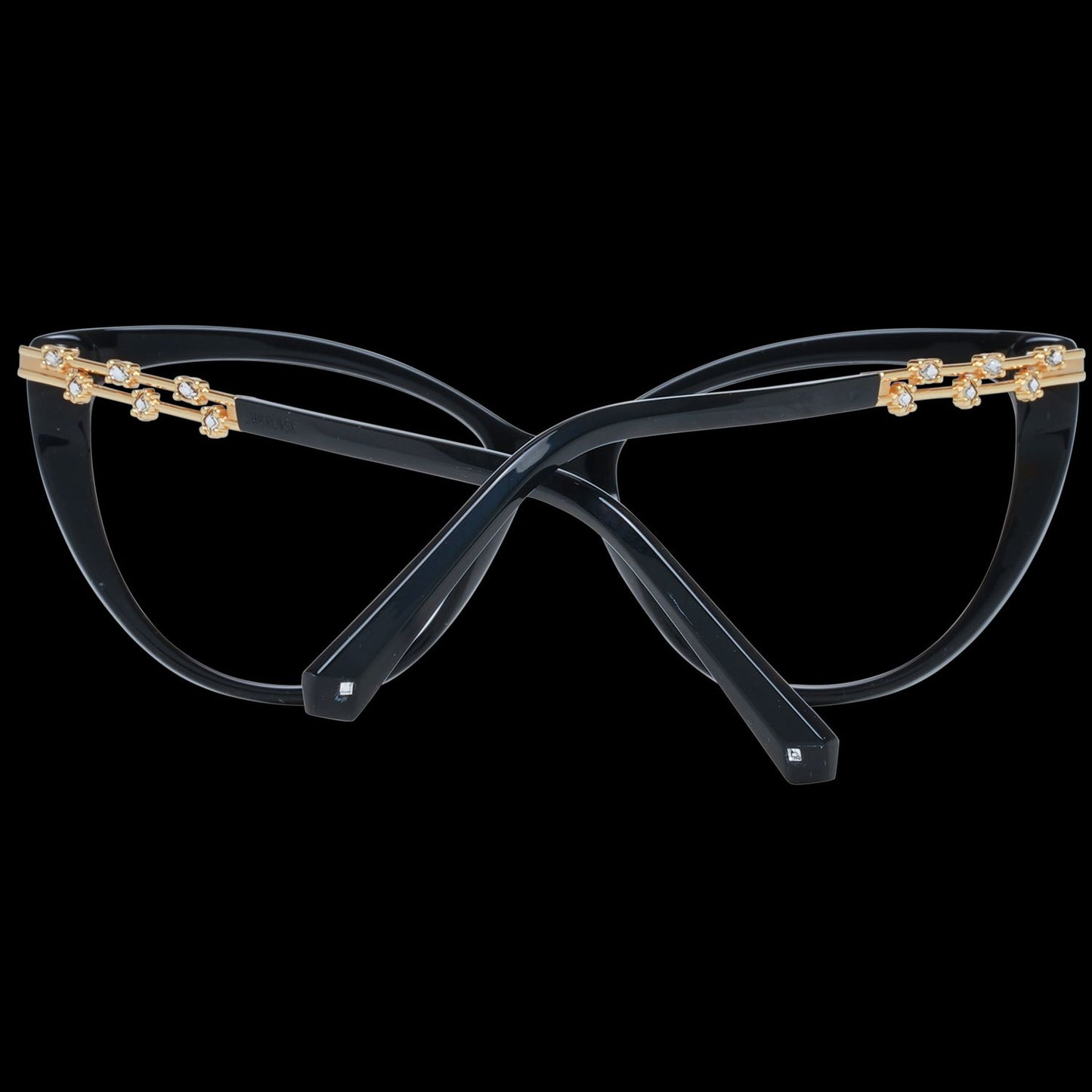 Swarovski Elegant Black Cat Eye Designer Eyeglasses