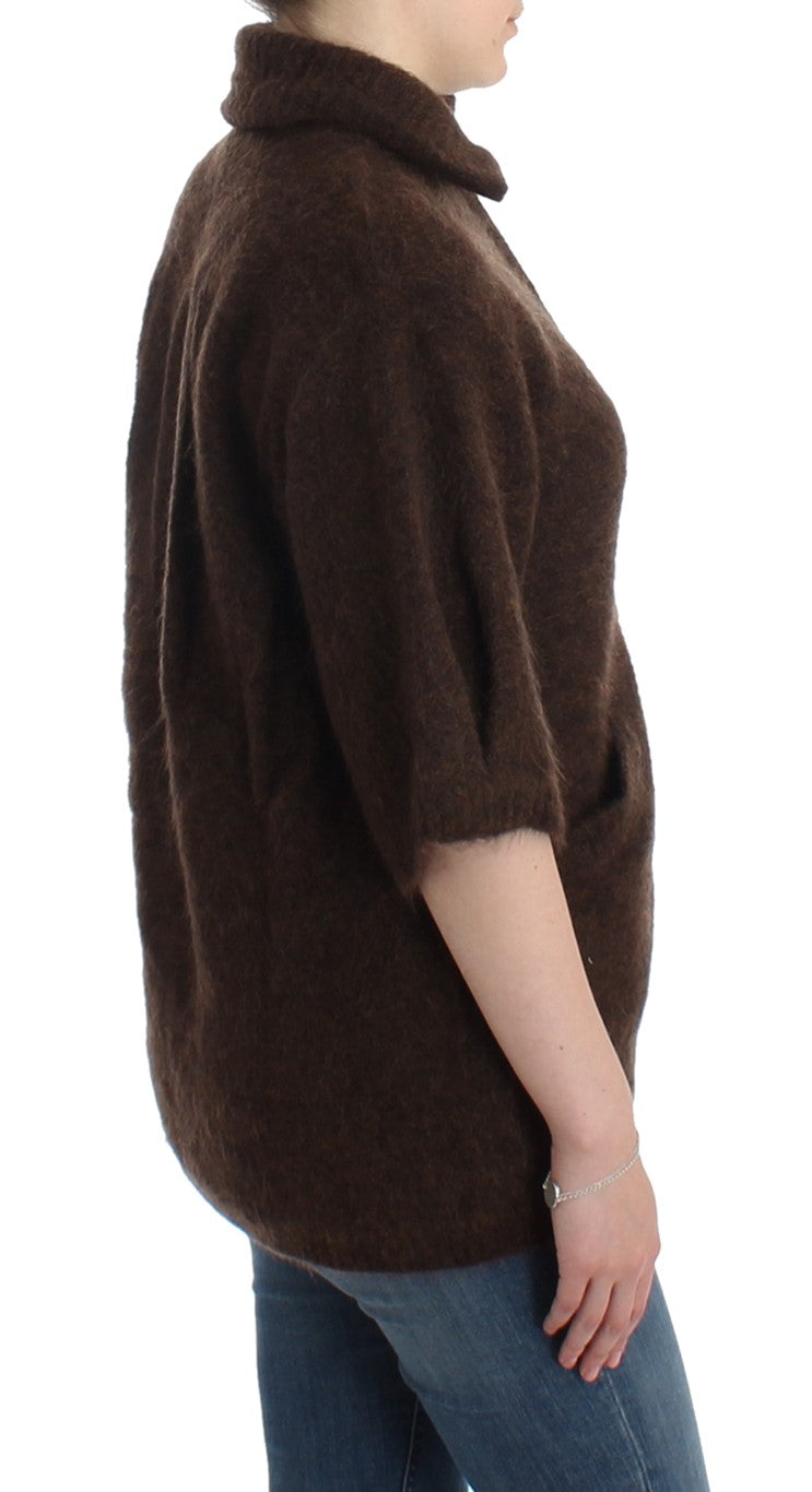 Cavalli Brown mohair knitted cardigan