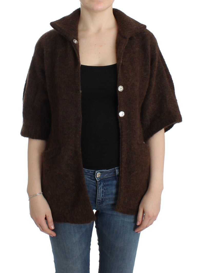Cavalli Brown mohair knitted cardigan