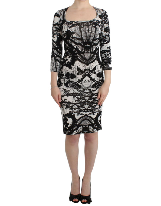 Cavalli Elegant Printed Jersey Sheath Dress