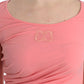 Cavalli Pink Cotton Blend Tank Top with Cap Sleeves
