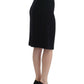 Cavalli Elegant Black Wool Pencil Skirt