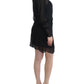 Cavalli Elegant Sheer Black Silk Blouson Dress