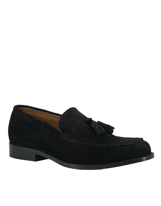 Saxone of Scotland Sophisticated Dark Blue Calf Leather Loafers