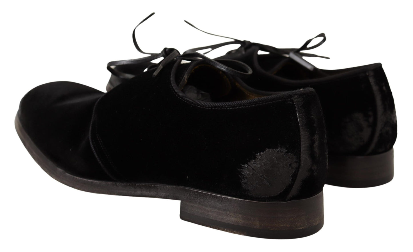 Dolce & Gabbana Elegant Black Velvet Derby Shoes