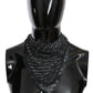 Costume National Black Gray Viscose Foulard Branded Scarf