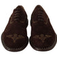 Dolce & Gabbana Brown Suede Marsala Derby Studded Shoes