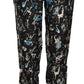 Dolce & Gabbana Black Musical Instrument Sleepwear Pants