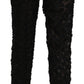 Dolce & Gabbana Black Lace Straight Cropped High Waist Pants