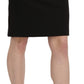 GF Ferre Chic High Waist Black Linen Skirt